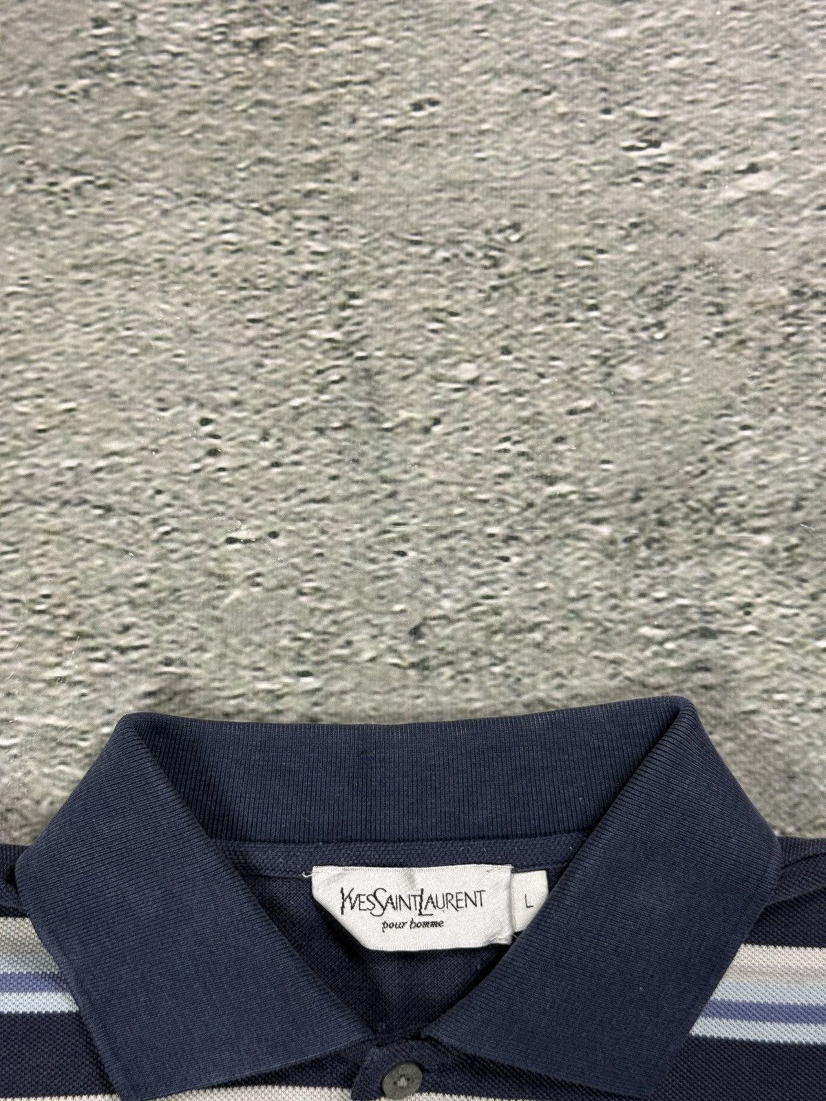 Yves Saint Laurent Yves Saint Laurent polo T-shirt big logo YSL navy blue Size US L / EU 52-54 / 3 - 3 Thumbnail