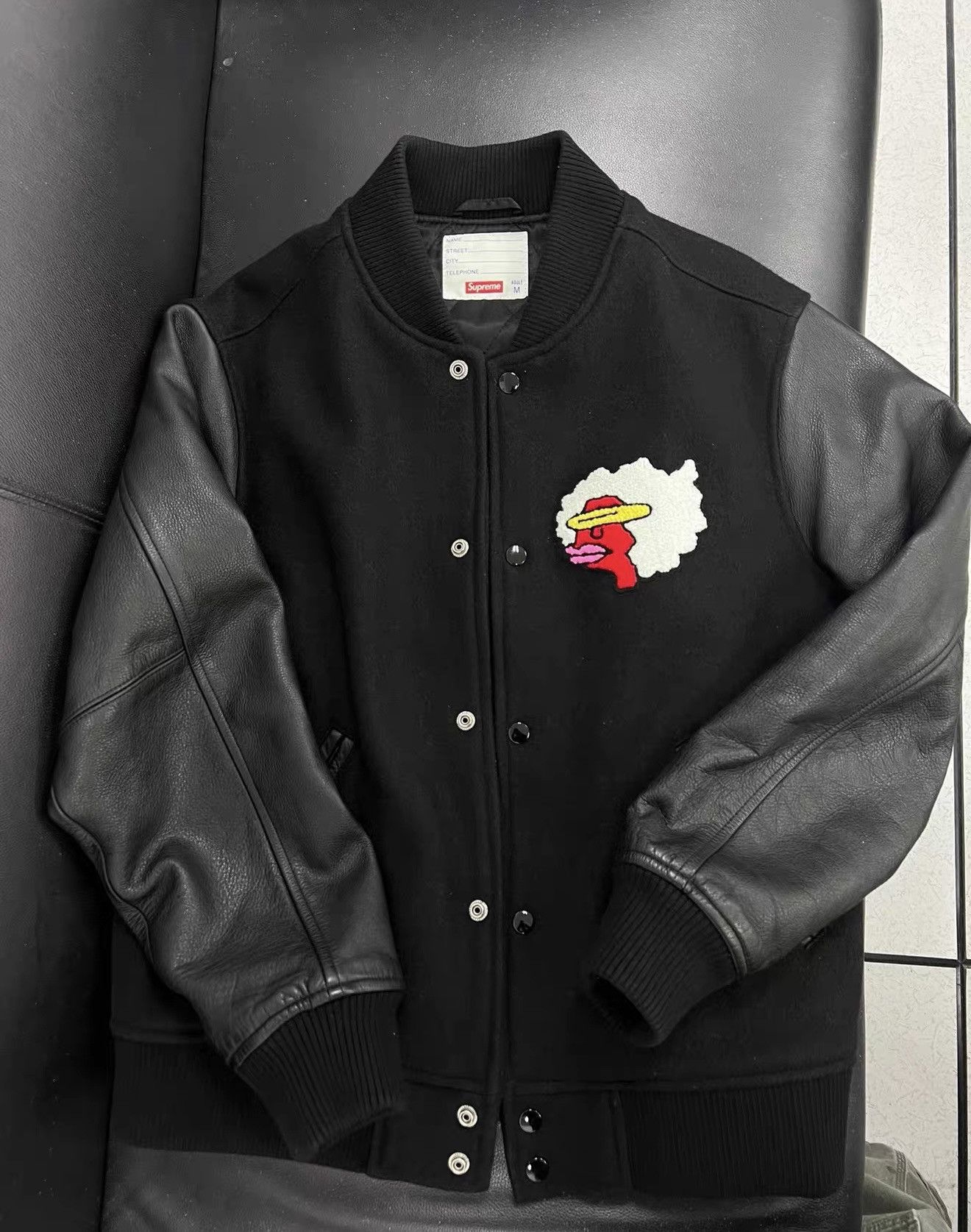 Supreme 2016 SUPREME UPTOWN STUDDED LEATHER VARSITY JACKET | Grailed