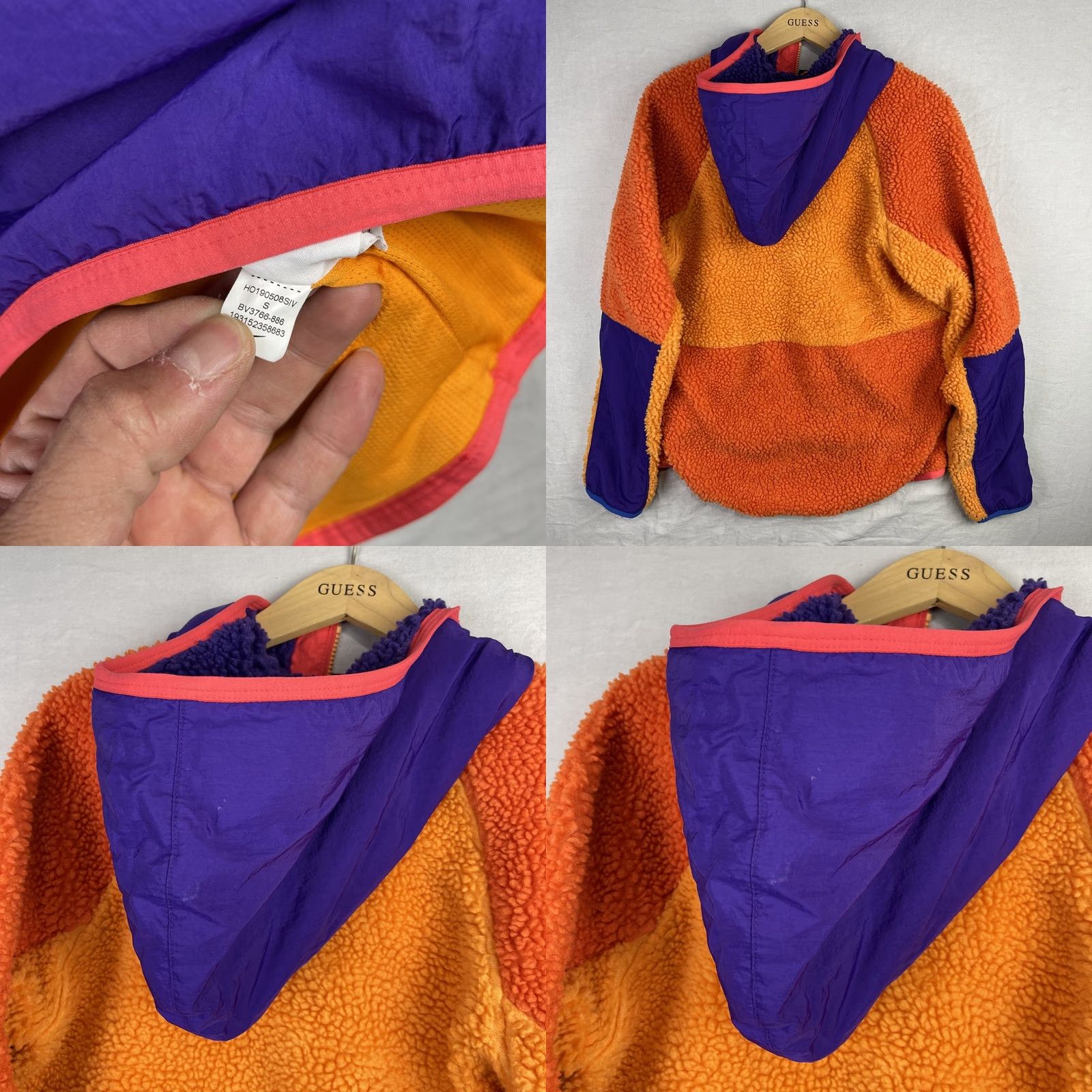 Nike Nike Jacket Mens Small Orange 1/2 Zip Hooded Fleece Sherpa Deep Pile Sportswear Jacket Size US S / EU 44-46 / 1 - 9 Thumbnail