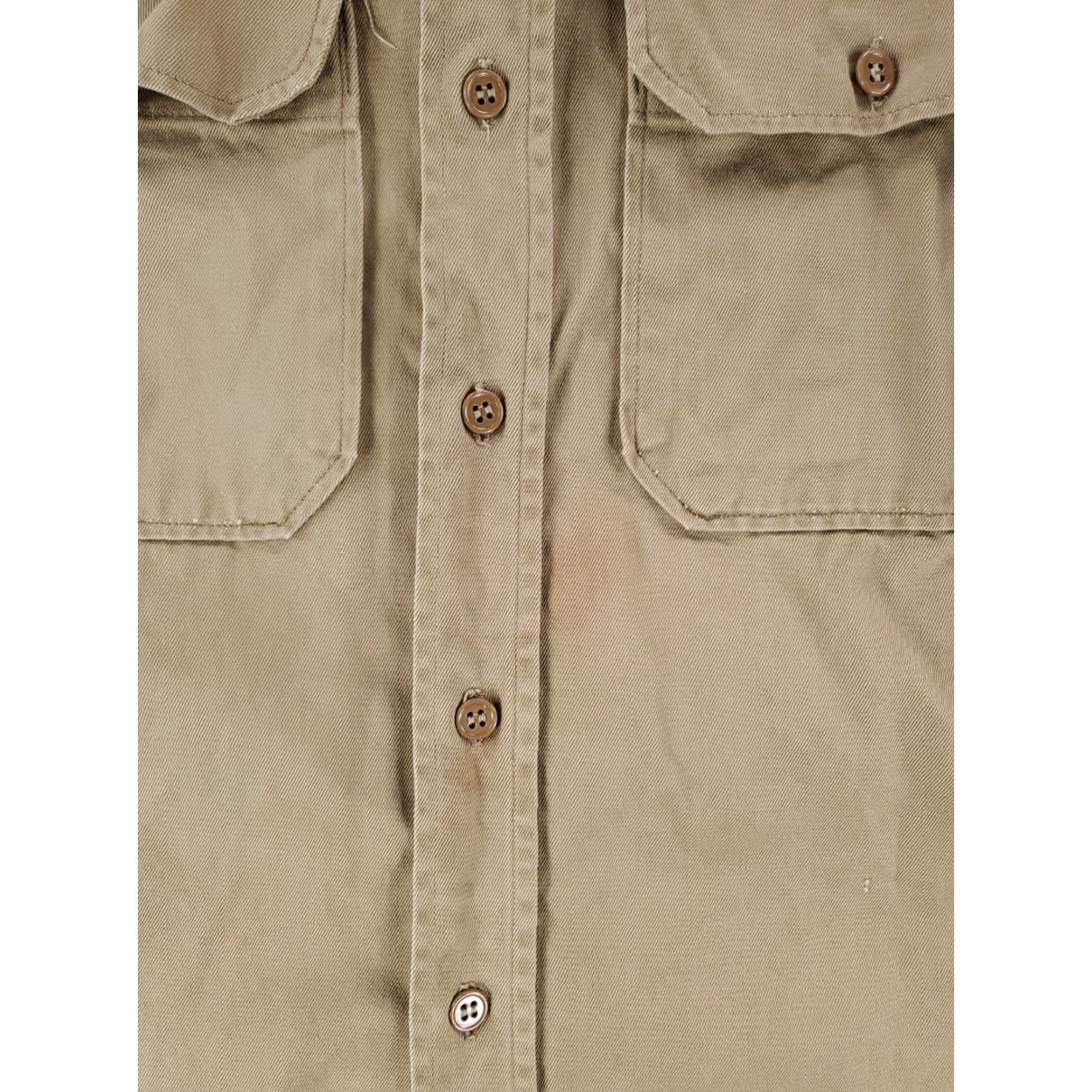 Vintage VINTAGE US Military Heavyweight Cotton Twill Button Up Shirt Tan Mens 15.5 / 33 Men’s Shirt Size US L / EU 52-54 / 3 - 2 Thumbnail