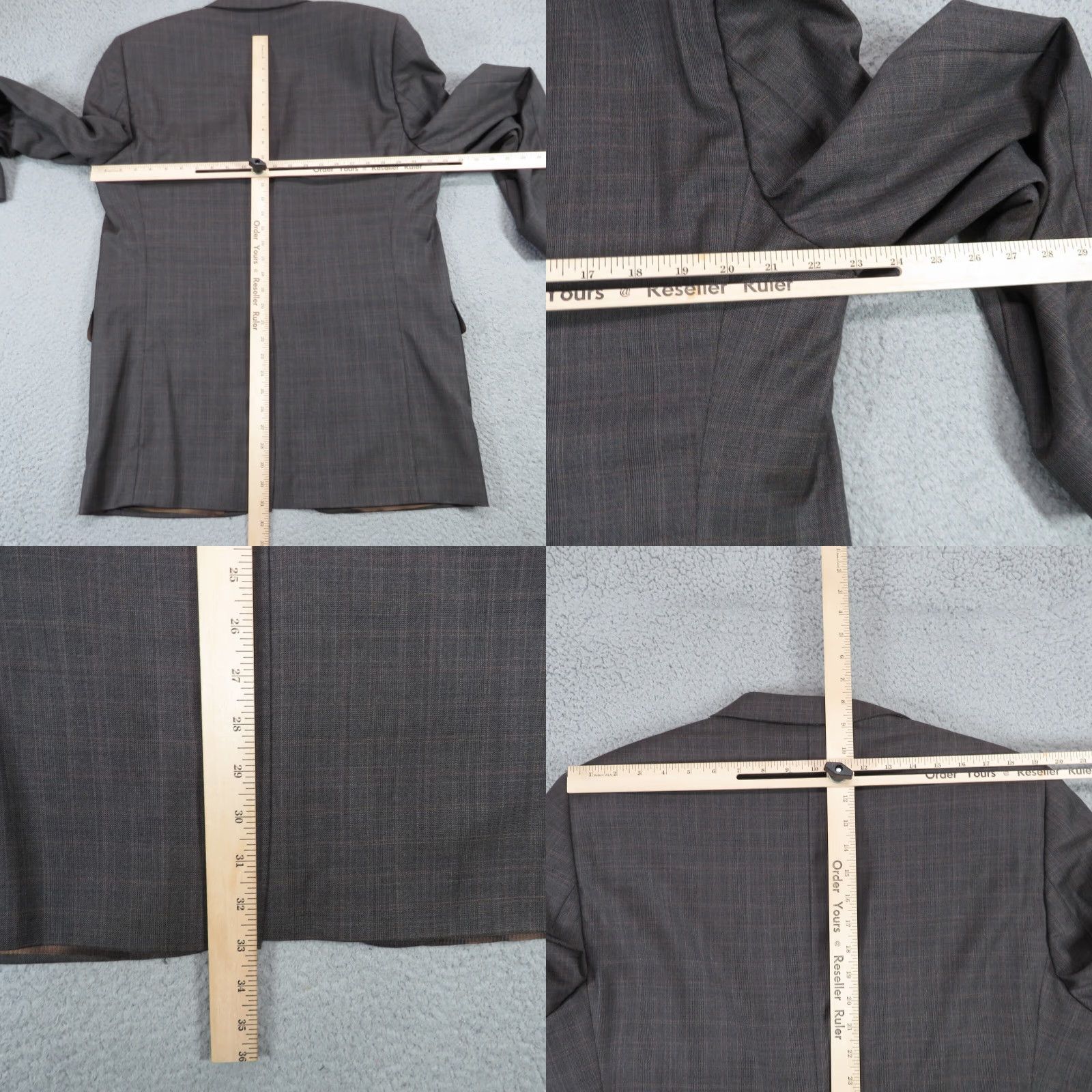Jack Victor Jack Victor Sport Coat Blazer Mens 44L Brown Wool Glencheck Plaid Notch Lapel Single-Breasted Two-Button Front Vintage: No Size 44R - 8 Thumbnail