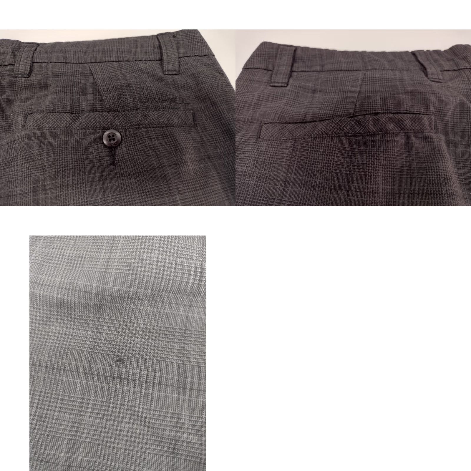 O'Neill O'Neill Chino Shorts Mens 34 Black/Grey Plaid 11" Flat Front Relaxed Fit #2670 Size US 34 / EU 50 - 8 Thumbnail