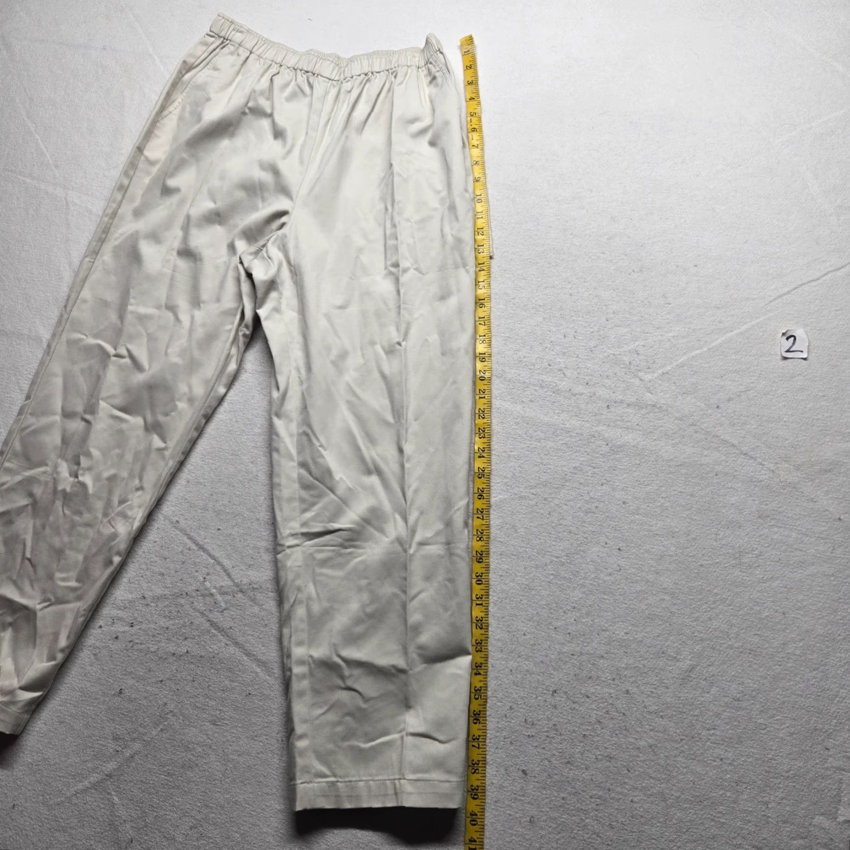 Vintage Appleseeds Pants Solid Tan Linen Blend Relaxed Dress Work Women's 14P Petite Size 36" / US 14 / IT 50 - 7 Thumbnail