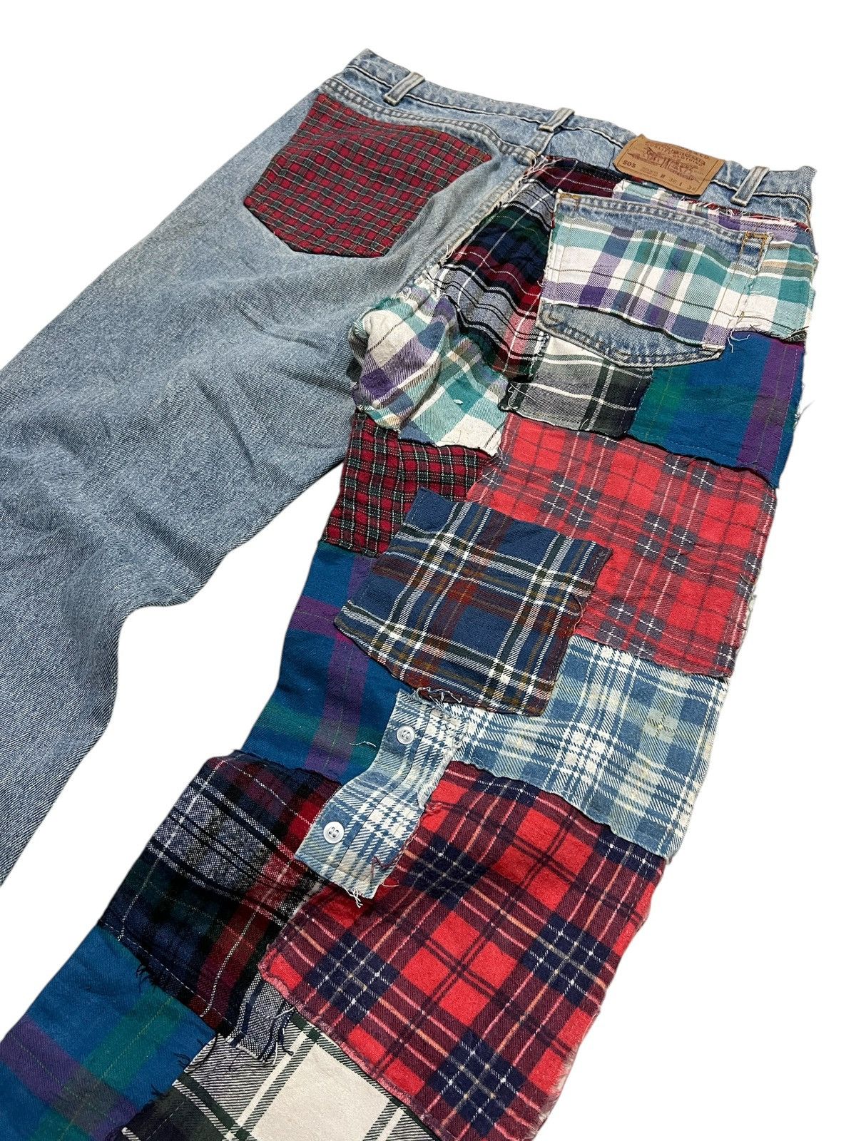 Levi's 90s Levis 505 patchwork flannel Regular denim pants Size US 34 / EU 50 - 4 Thumbnail