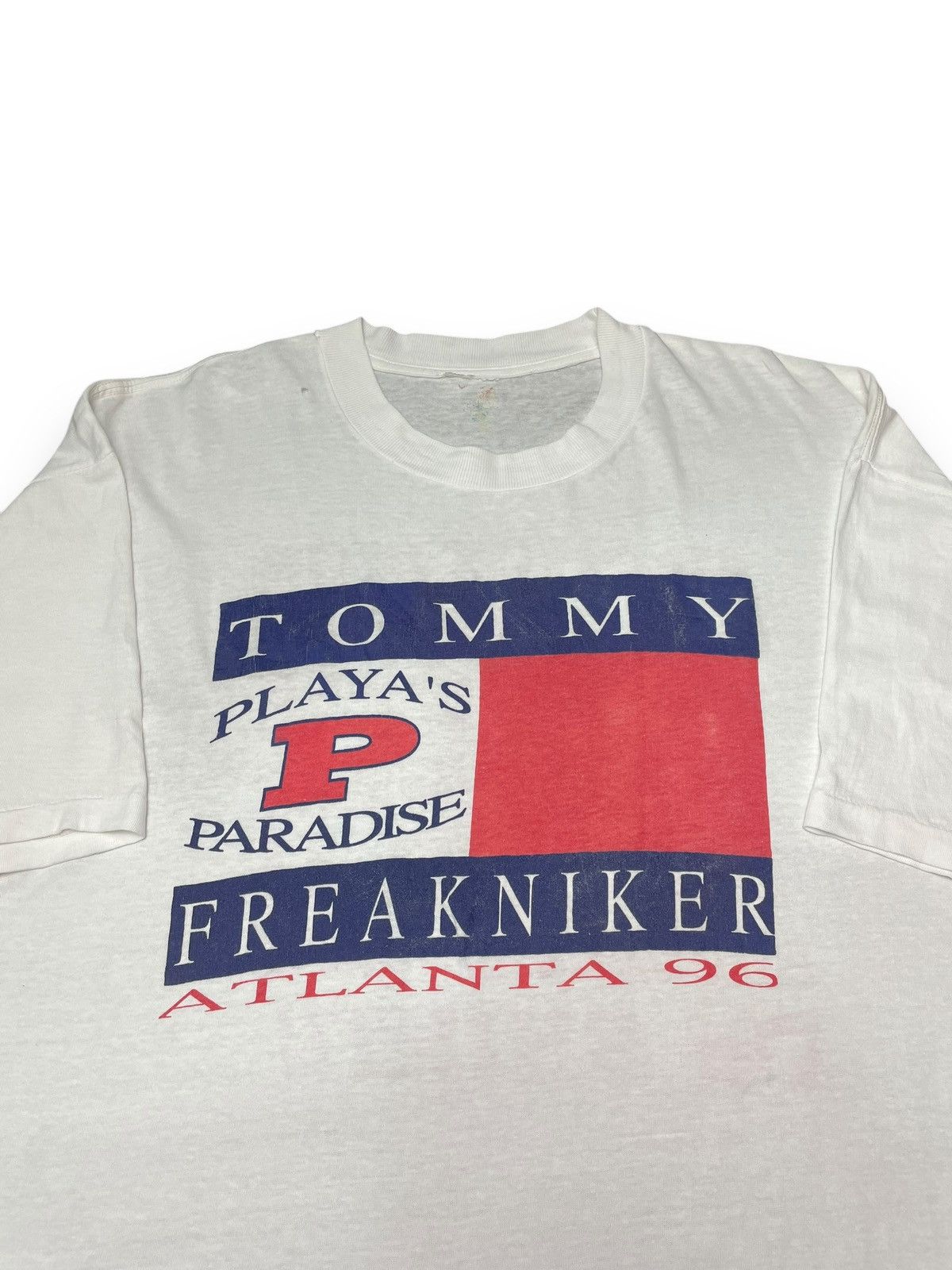 Rap Tees × Tommy Hilfiger × Vintage Vintage Tommy Freakniker Atlanta 96 Shirt Size US XL / EU 56 / 4 - 3 Thumbnail