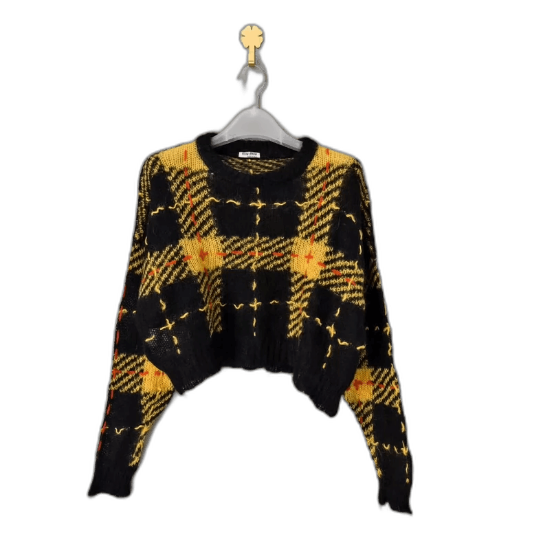 Miu Miu Miu Miu Cropped Sweater with Stripes-yf Size M / US 6-8 / IT 42-44 - 1 Thumbnail