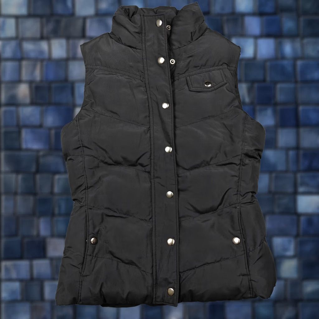 Banana Republic Banana Republic Vest Womens XS Black Puffer Zip Pockets Collared Lined Faux Fur Size XS / US 0-2 / IT 36-38 - 1 Thumbnail