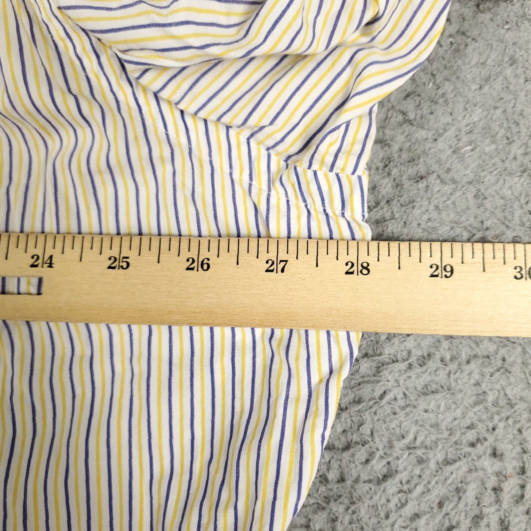 Ralph Lauren VINTAGE Ralph Lauren Dress Shirt Mens 18 Long Sleeve Yellow Striped Business Casual Classic Size 48R - 6 Thumbnail