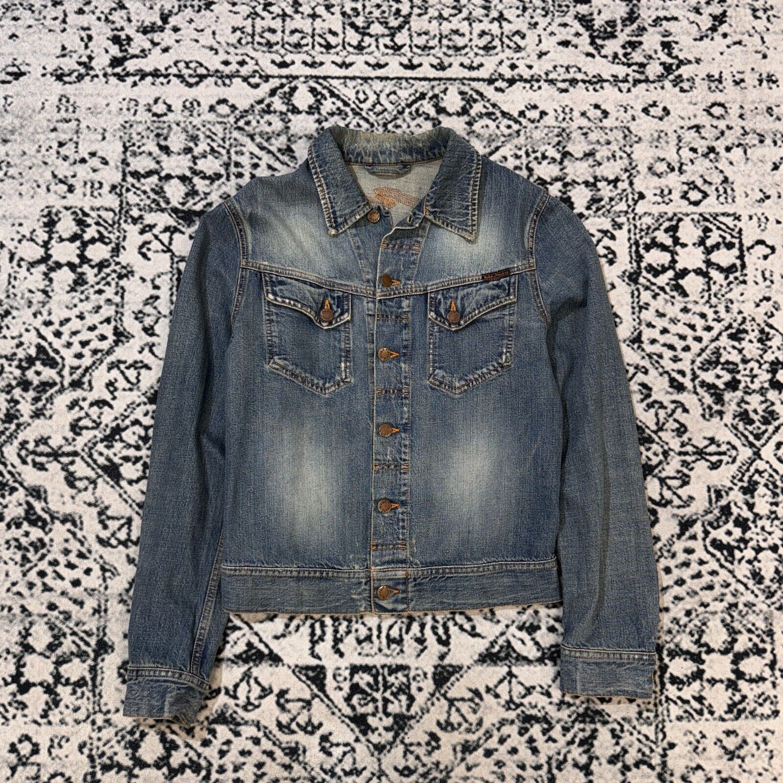 Nudie Jeans × Vintage Vintage Nudie Jeans Blue Cotton Denim Trucker Jacket Size S Size US S / EU 44-46 / 1 - 1 Thumbnail