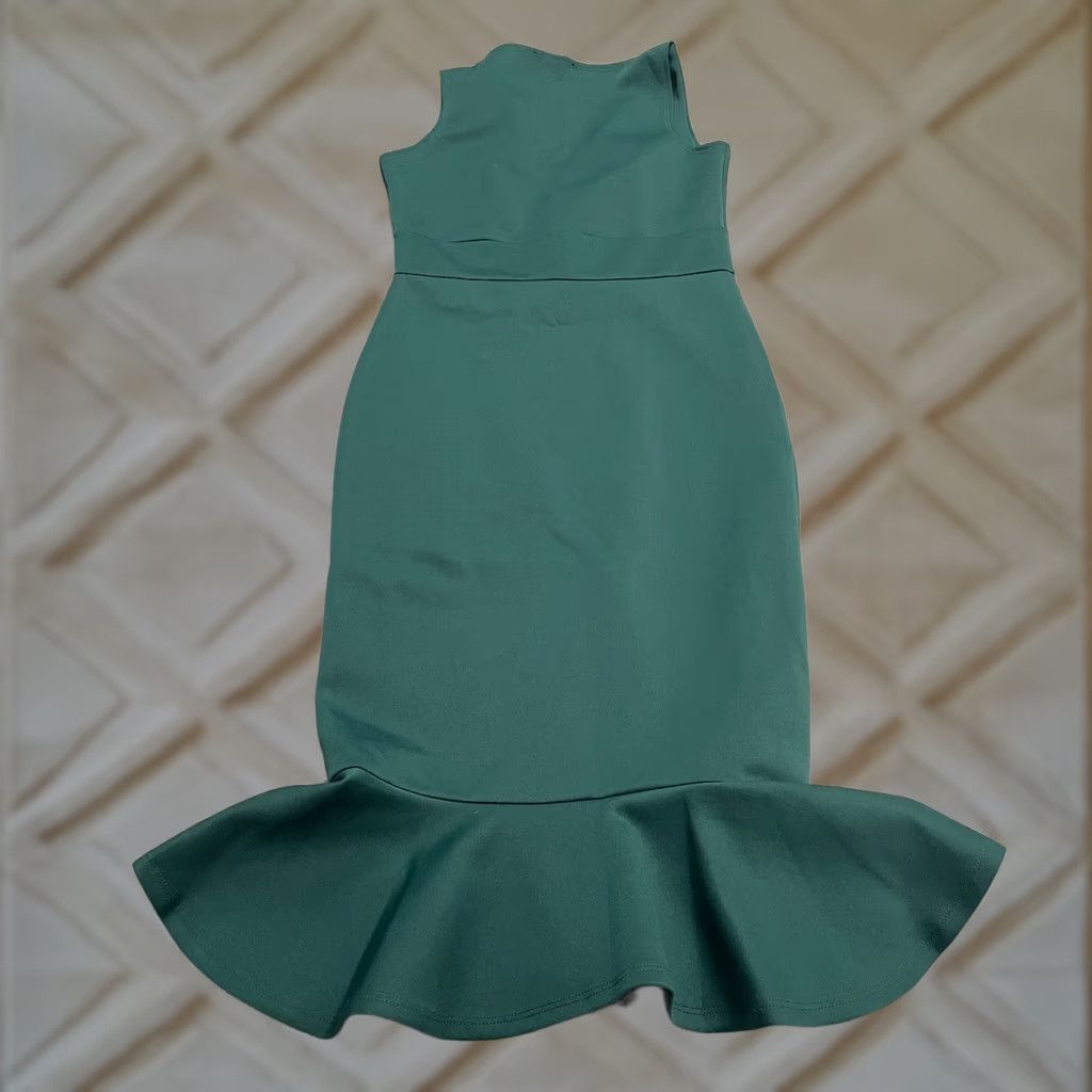 New Look VINTAGE? No. New Look Mermaid Bodycon Midi Dress Womens 4 Emerald Green V-Neck Sleeveless Size S / US 4 / IT 40 - 1 Thumbnail