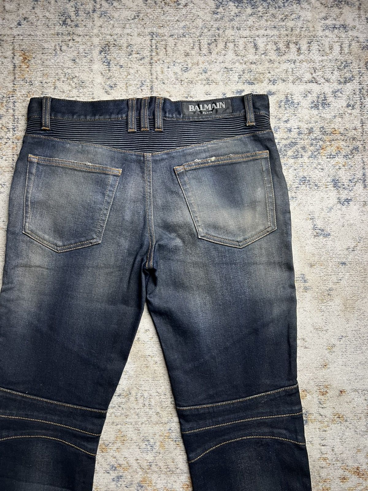 Balmain Balmain Biker Denim Darkwash Size US 29 - 4 Thumbnail