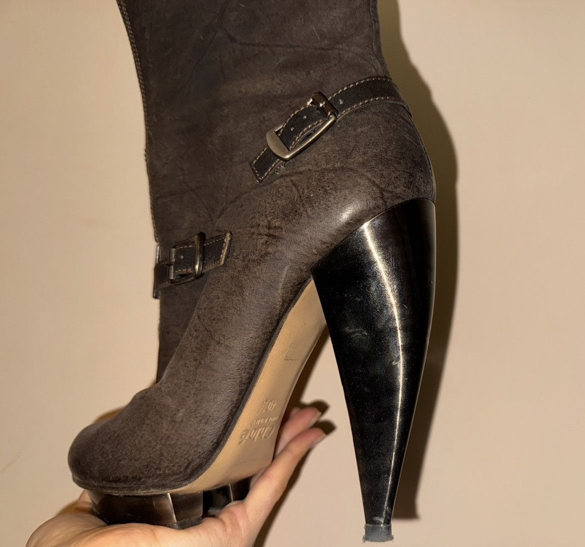 Chloe Chloe leather horseshoe horn heel platform boots Size US 10.5 / IT 40.5 - 1 Thumbnail