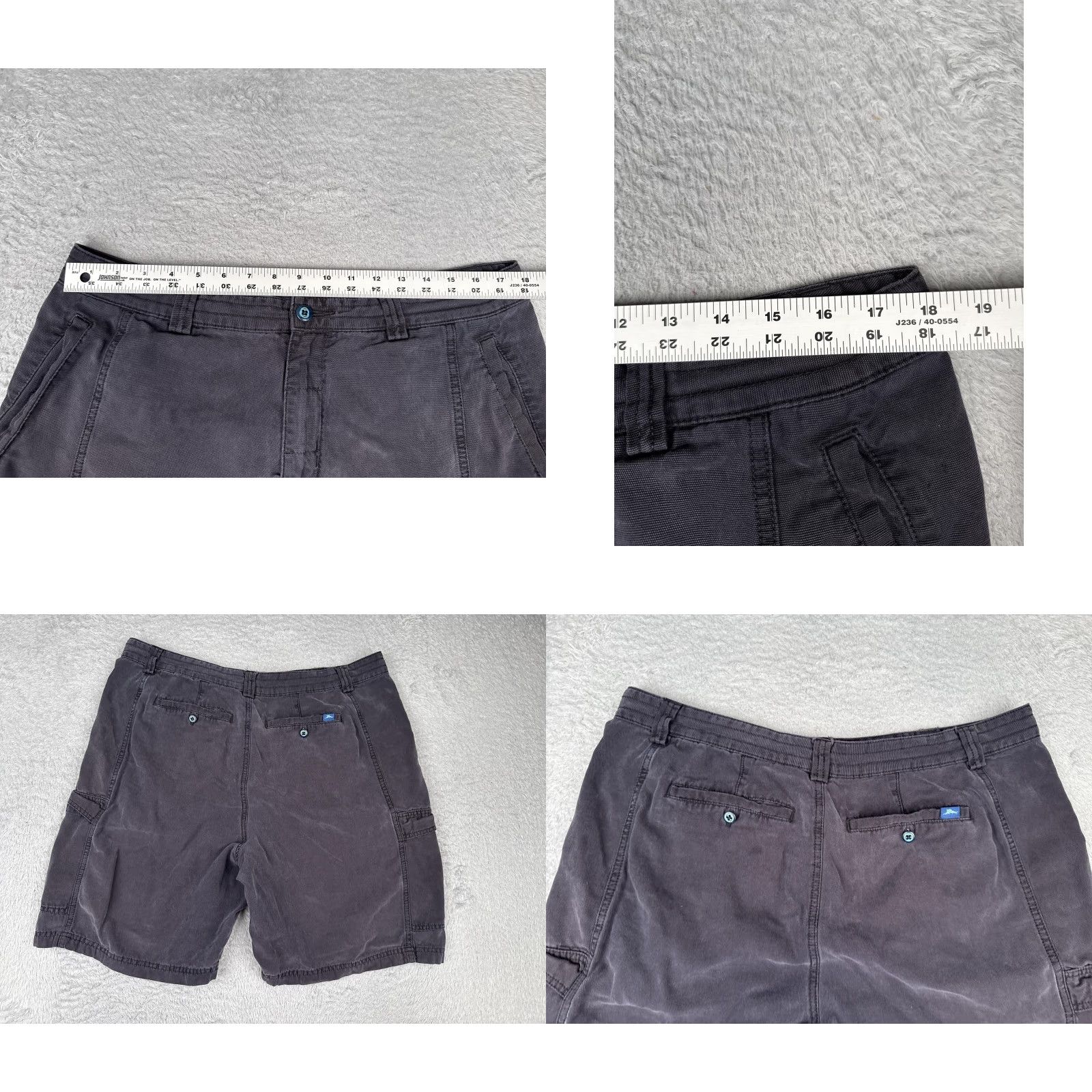 Tommy Bahama Tommy Bahama RELAX Cargo Shorts Mens 36 Gray Lyocell Cotton Flat Front Zip Fly Pockets Cargo Utility Summer Size US 36 / EU 52 - 9 Thumbnail