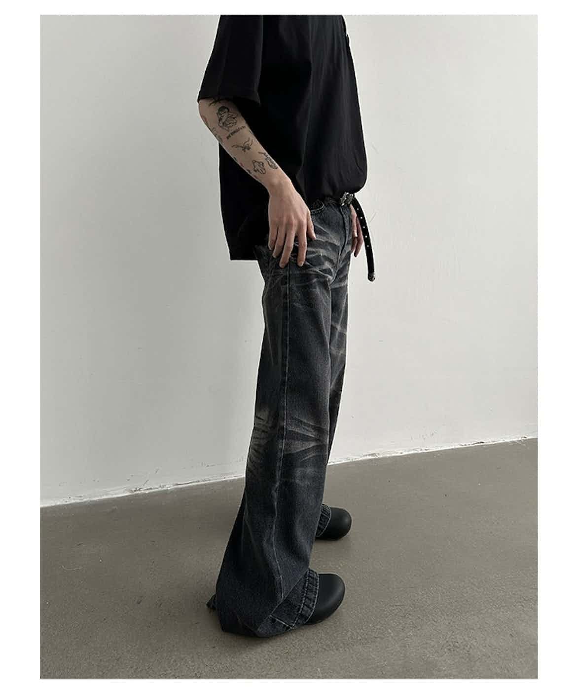 Jean × Vintage washed faded flared grunge baggy jeans Size US 32 / EU 48 - 2 Thumbnail