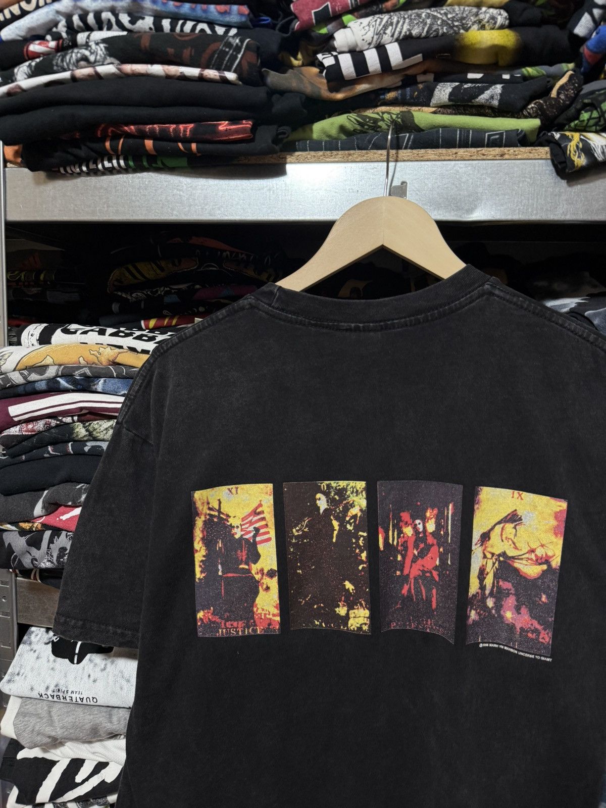 Band Tees Vintage 2006 Marilyn Manson Hierophant BOOTLEG Rock T-Shirt Size US M / EU 48-50 / 2 - 4 Thumbnail