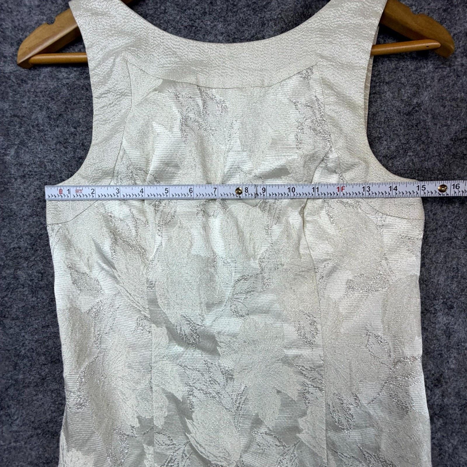 Bebe Bebe Dress XS White Silver Floral Jacquard Angel Metallic Size XS / US 0-2 / IT 36-38 - 4 Thumbnail