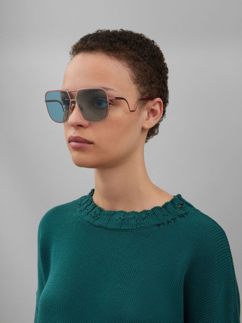 Marni o1w1db11125 Size :OS /Square Frame Sunglasses in Light Blue Size ONE SIZE - 4 Thumbnail