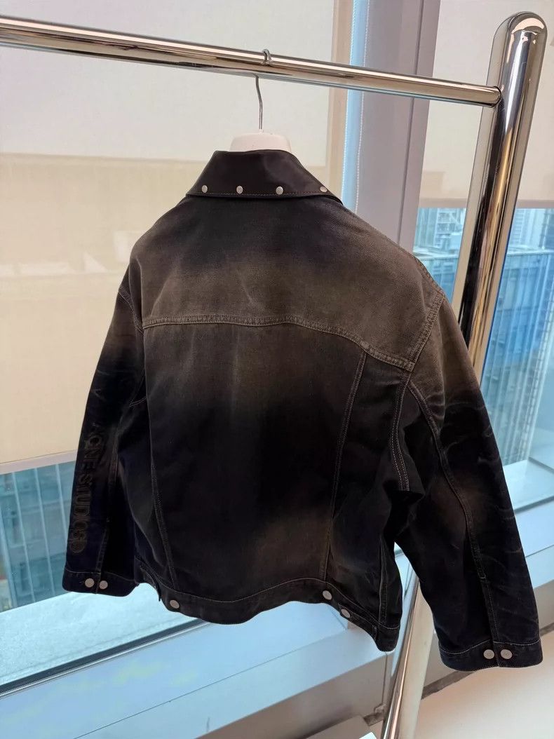 Acne Studios acne studios Leather collar ripple denim jacket 2504-Nextar Size US XS / EU 42 / 0 - 5 Thumbnail