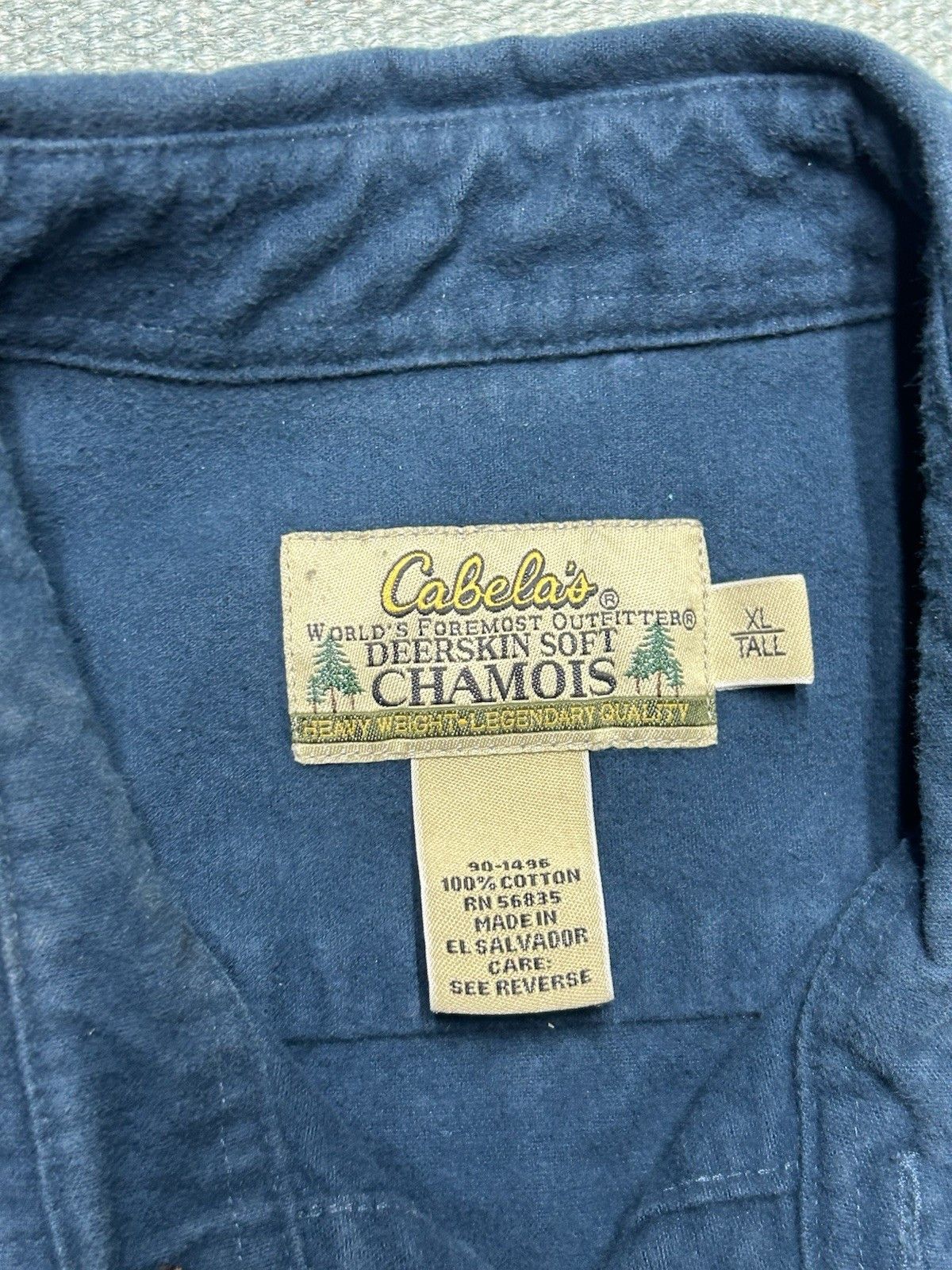 Vintage Vtg Cabelas button shirt deerskin chamois deer blue XL tall Size US XL / EU 56 / 4 - 5 Thumbnail