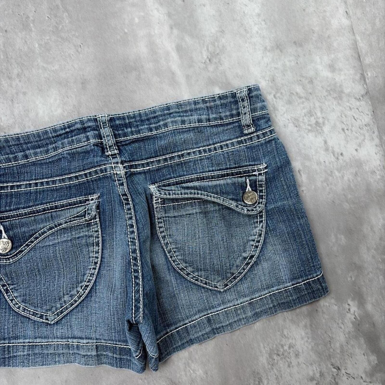 Other Y2K Blue 5ive Grunge Gothic Mini Denim Shorts Size 26" / US 2 / IT 38 - 3 Thumbnail