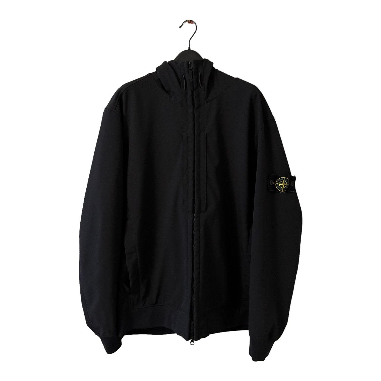 image of Stone Island Soft Shell Tech Jacket in Black, Men's (Size 2XL)