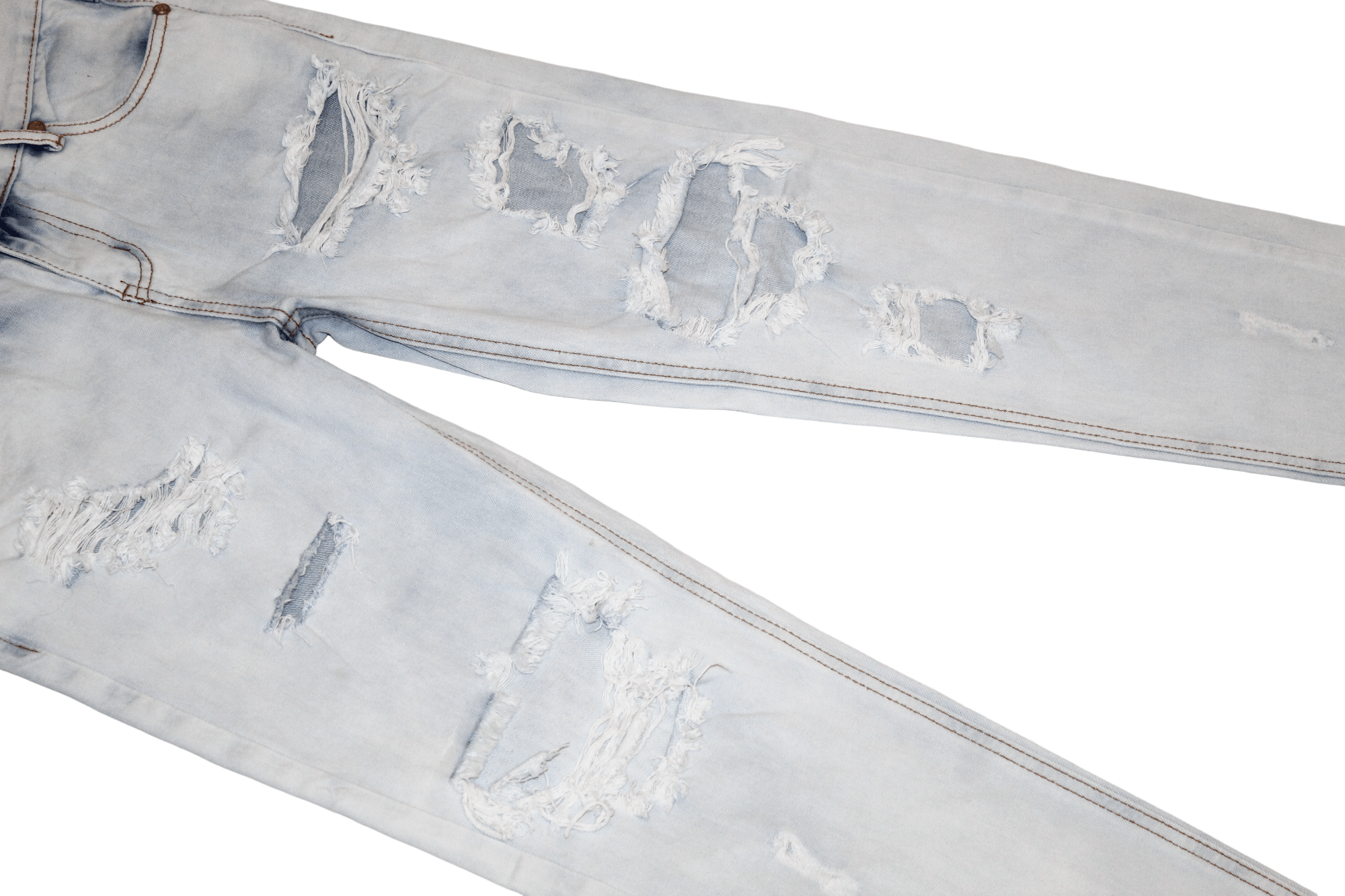One Teaspoon Y2k One Teaspoon Light Blue Washed Destroyer Jeans Size US 26 / EU 42 - 5 Thumbnail