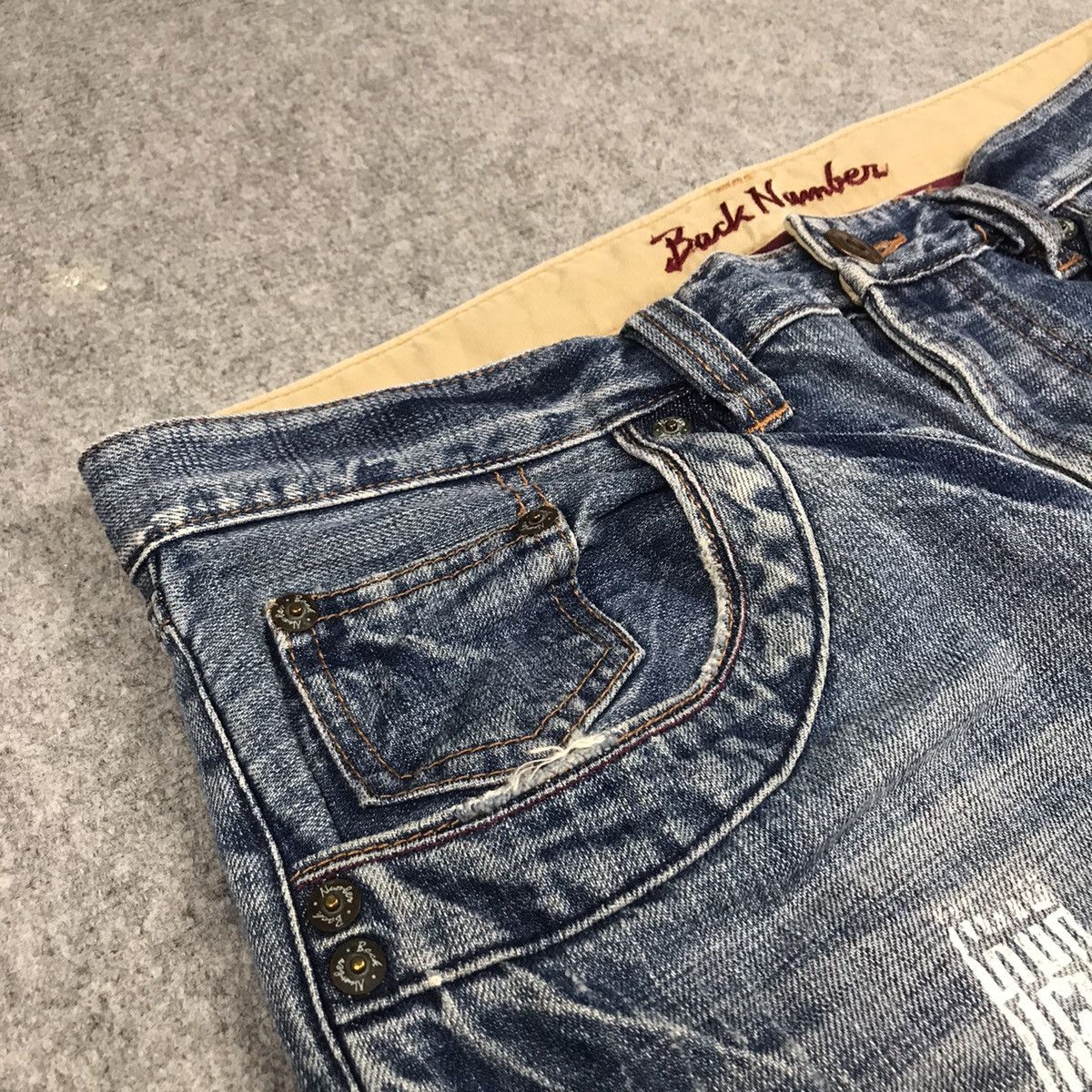 Japanese Brand BACK NUMBER JAPANESE DISTRESSED ART DENIM PANTS 142 Size US 34 / EU 50 - 7 Thumbnail