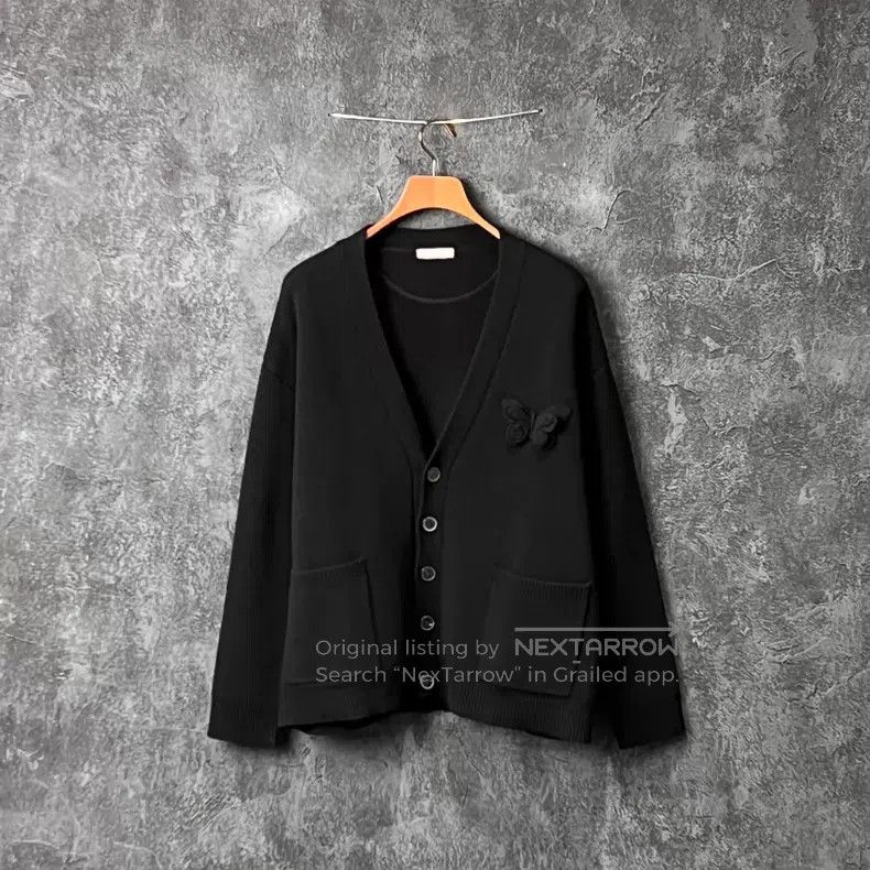 Valentino Valentino Black sheep wool knitted cardigan Size S / US 4 / IT 40 - 1 Thumbnail