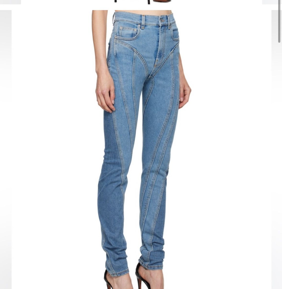 Mugler Mugler Bi Color Spiral Jeans Size 24" / US 00 / IT 34 - 4 Thumbnail
