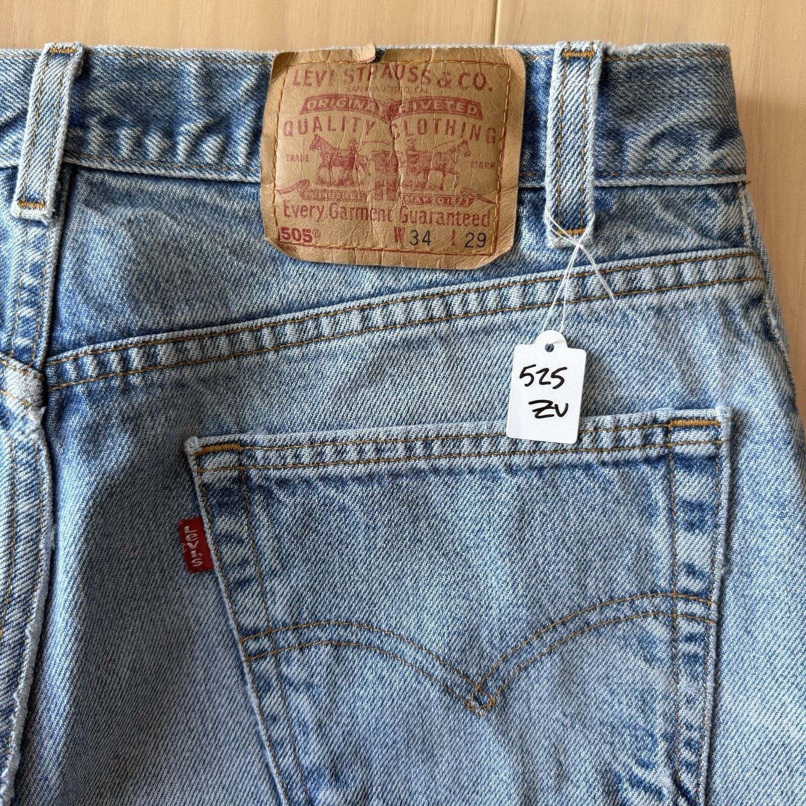 Levi's × Vintage Vintage Levis 505 Jeans 33 Blue 90s Made in USA Light Wash Size US 33 - 9 Thumbnail