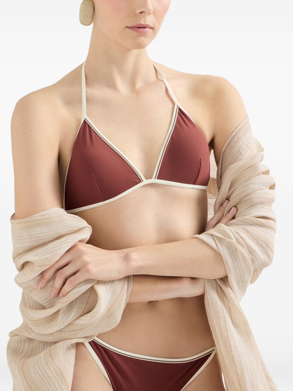 Brunello Cucinelli TRIANGLE BIKINI TOP Size M / US 6-8 / IT 42-44 - 1 Thumbnail