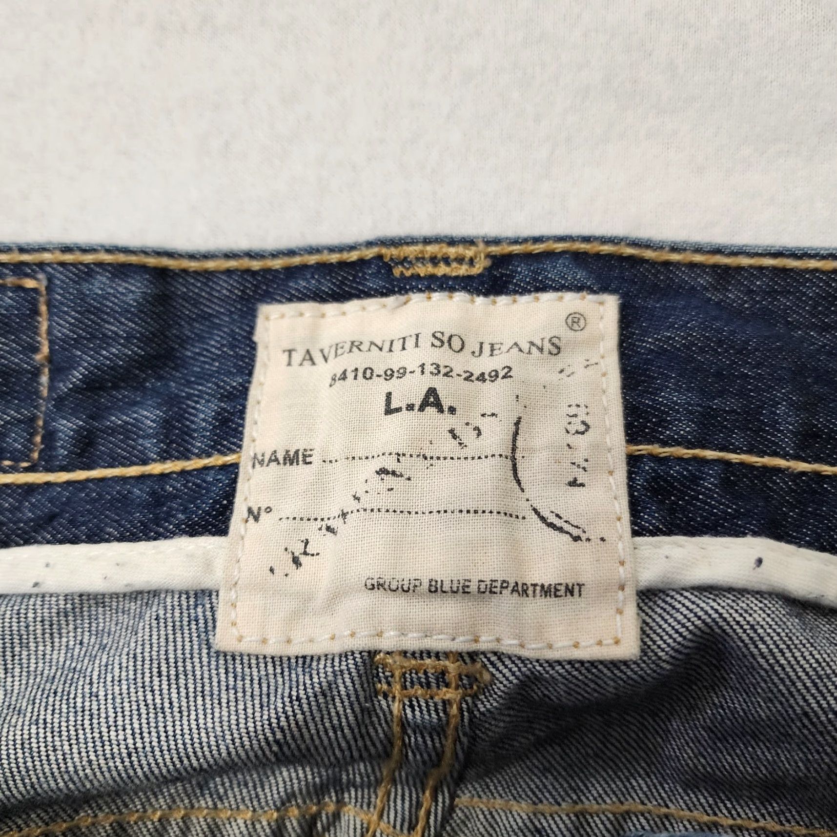 Denime VINTAGE Taverniti SO Jeans Straight Jeans Mens 32x35 Blue Whisker Denim Rare James 19" | Mens Size US 32 / EU 48 - 4 Thumbnail
