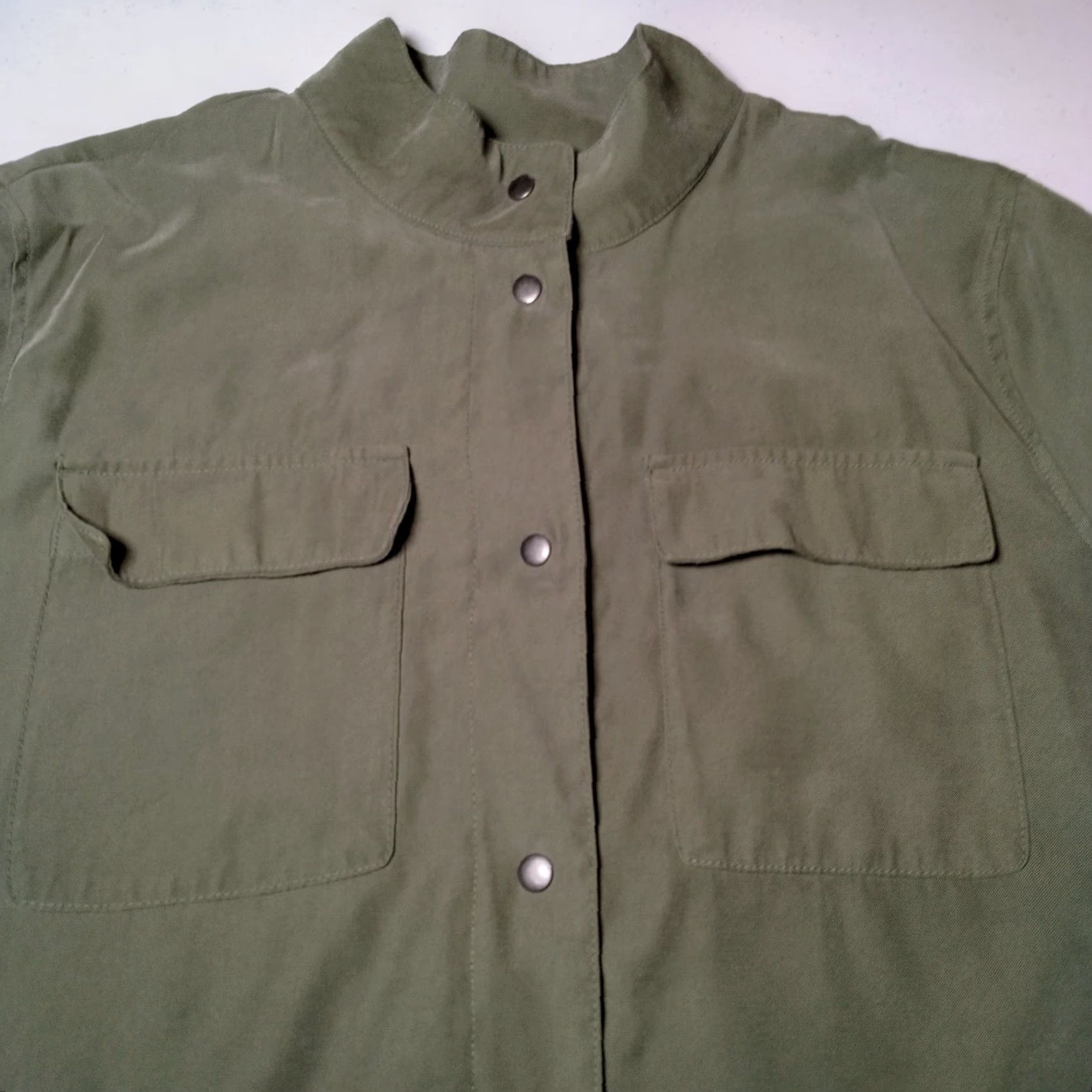 Old Navy Old Navy Womens Jacket Military Field Army Green XXL Snap Pockets Twill Utility Coat Short Sleeve Regular Fit Autumn Spring Winter Size XXL / US 16-18 / IT 52-54 - 2 Thumbnail
