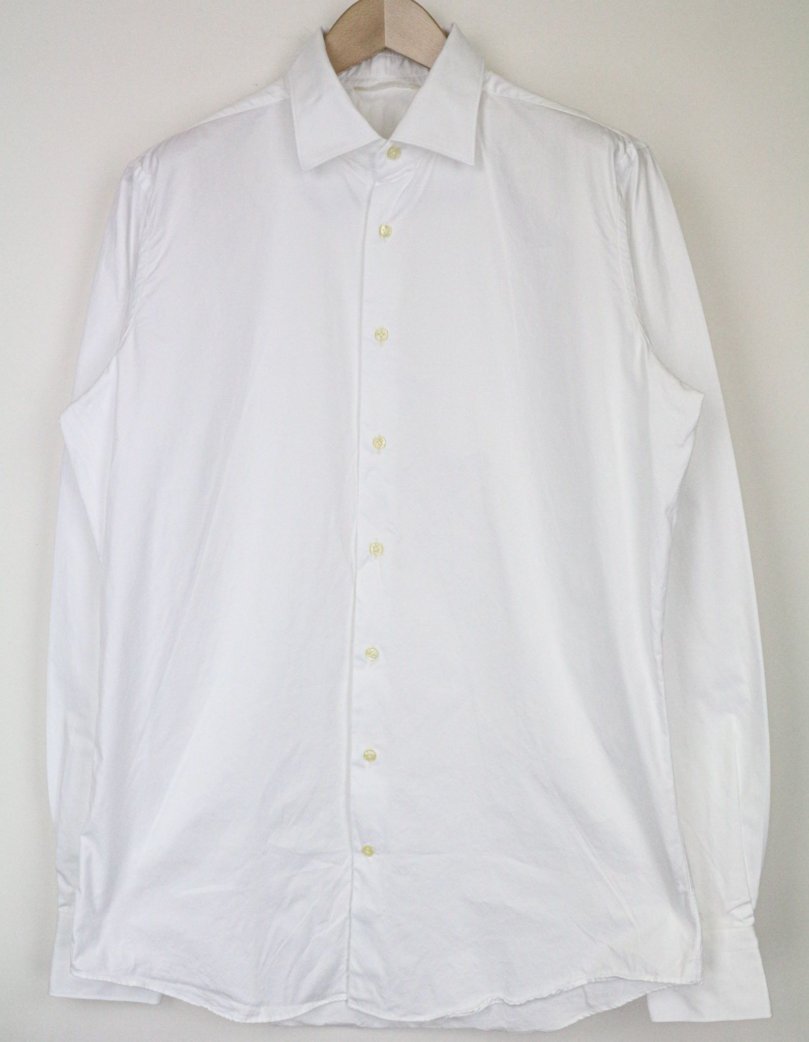 Suitsupply ~L Extra Slim White Cotton Twill Shirt 79346 Size US L / EU 52-54 / 3 - 1 Thumbnail