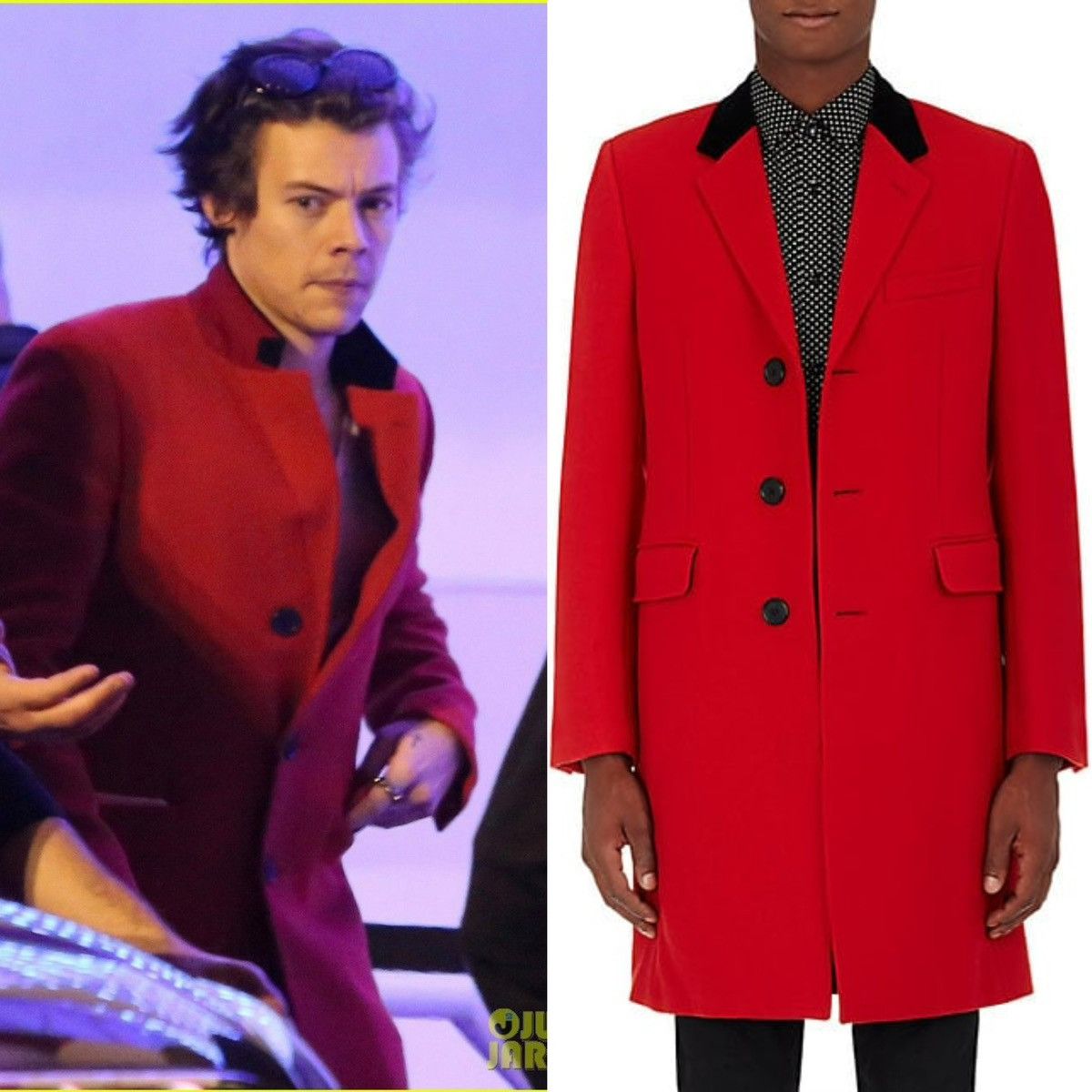Hedi Slimane × Saint Laurent Paris FW16 Red Chesterfield Wool Silk Twill Coat Size US M / EU 48-50 / 2 - 1 Thumbnail