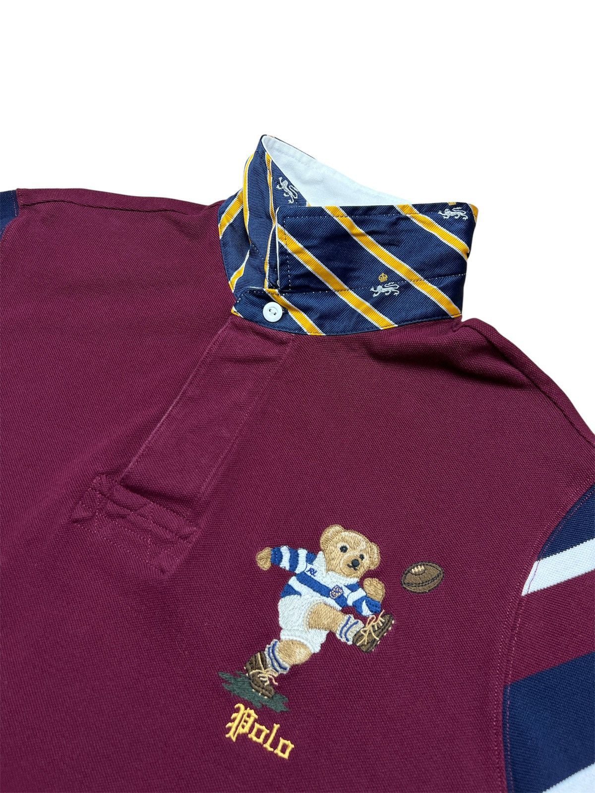 Polo Ralph Lauren Polo Ralph Lauren Bear Kicking Ball Rugby Football T-shirt Size US L / EU 52-54 / 3 - 4 Thumbnail