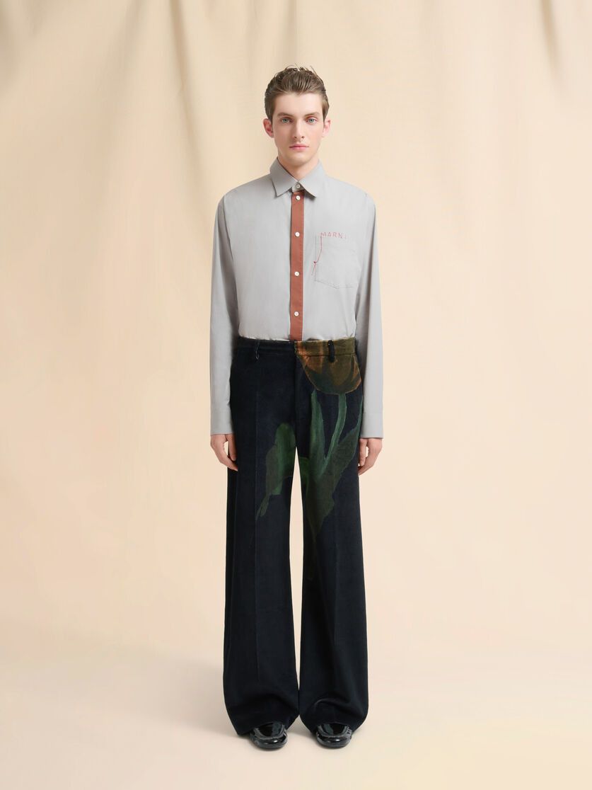 BNWT AW25 MARNI BIG TULIPS VELVET PRINTED PANTS 50