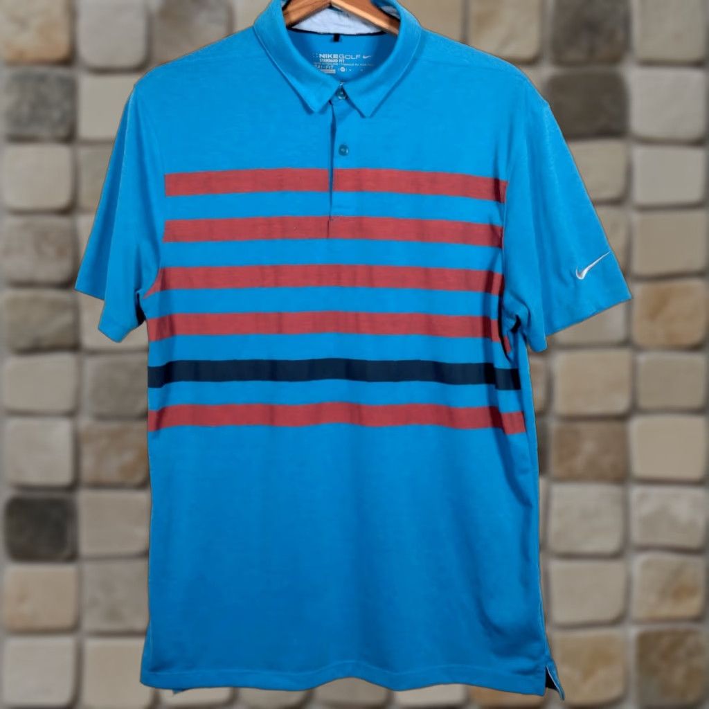 Nike Nike Golf Dri Fit Polo Shirt Men M Blue Red Striped Performance Golfing Active Shirt Polo Golf Nike Dri-Fit Men M Blue Red Striped Athletic Size US M / EU 48-50 / 2 - 1 Thumbnail