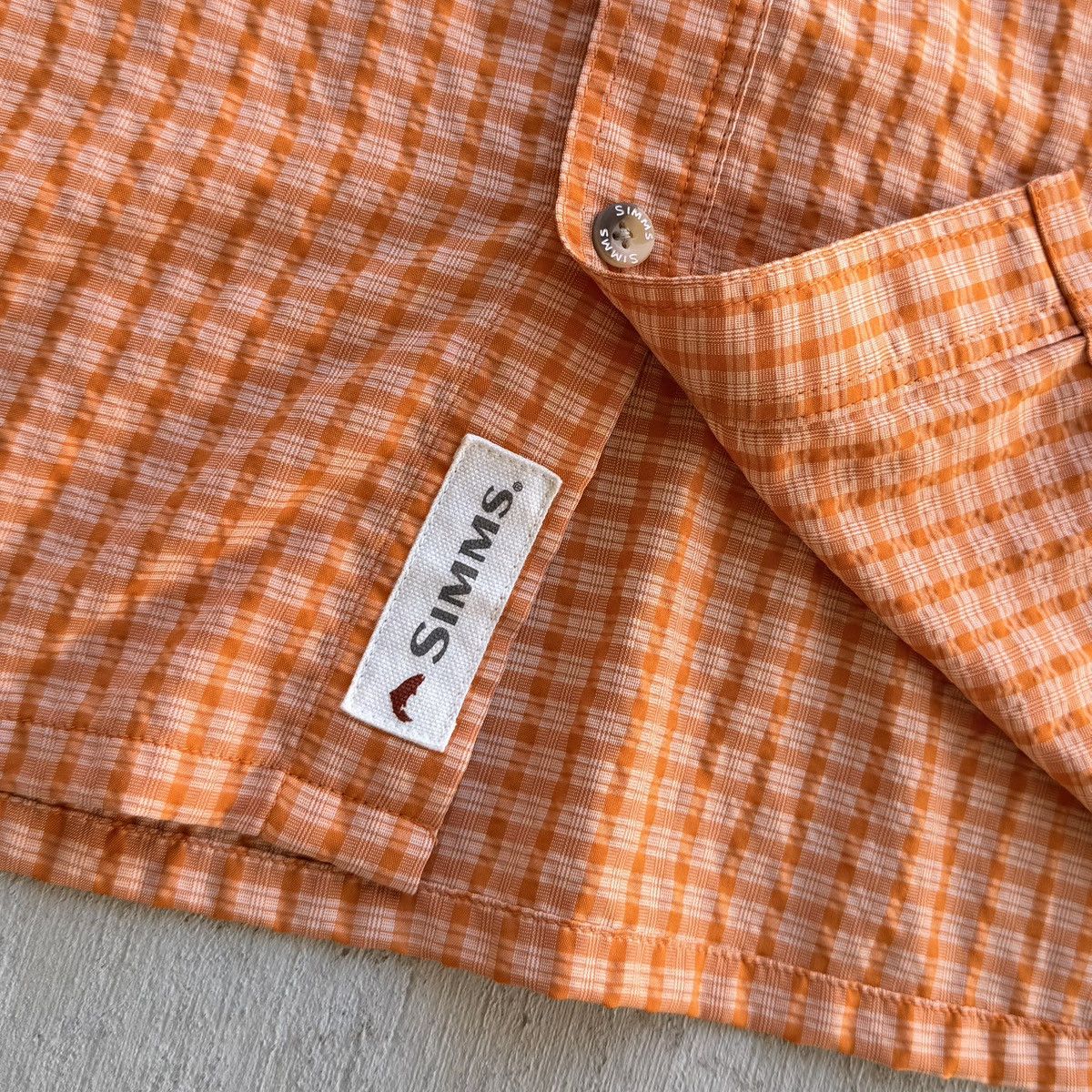 Simms Simms Performance Fishing Shirt Button Up Orange Check Size US L / EU 52-54 / 3 - 2 Thumbnail