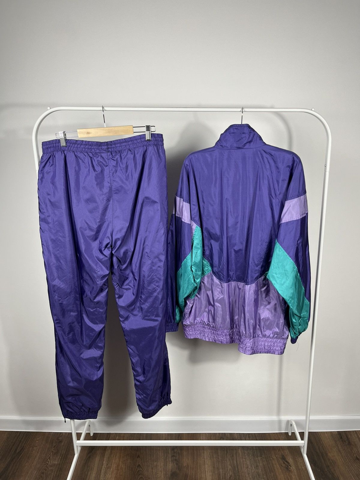 Adidas Vintage Adidas Purple Track Suit Windbreaker Jacket Pants Size US XL / EU 56 / 4 - 15 Thumbnail