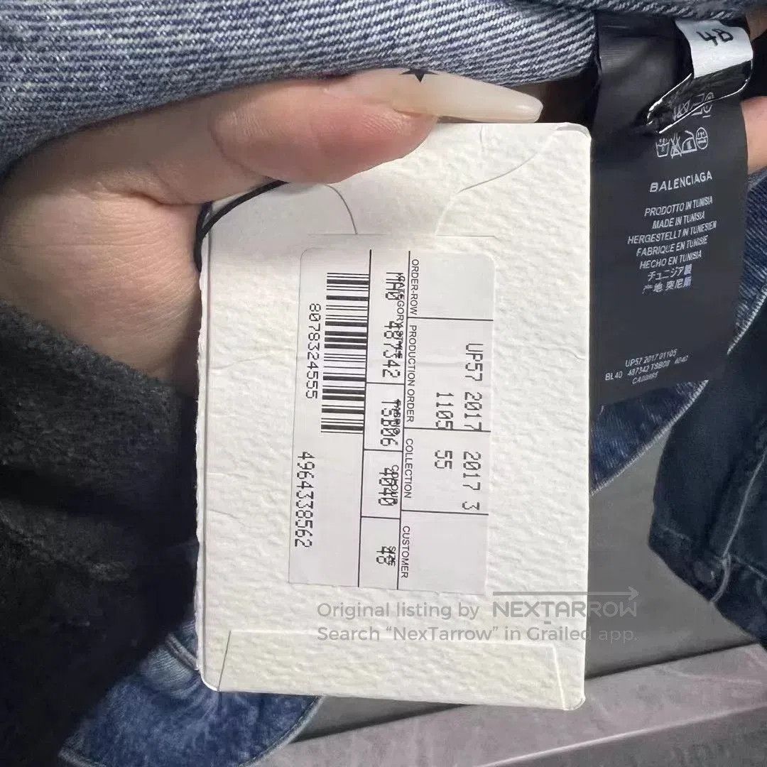 Balenciaga Balenciaga Blue Denim Jacket with Logo. Size US S / EU 44-46 / 1 - 3 Thumbnail