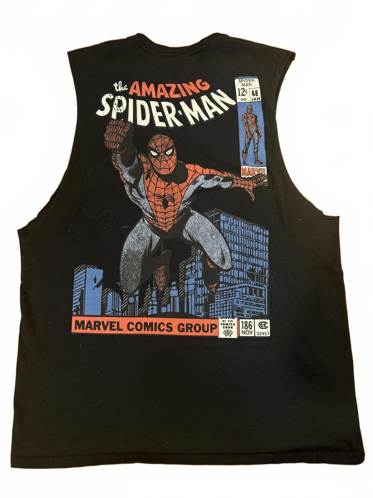 Other Men's Large Marvel x Spider Man Custom Cut Black Tank Top Size US L / EU 52-54 / 3 - 4 Thumbnail