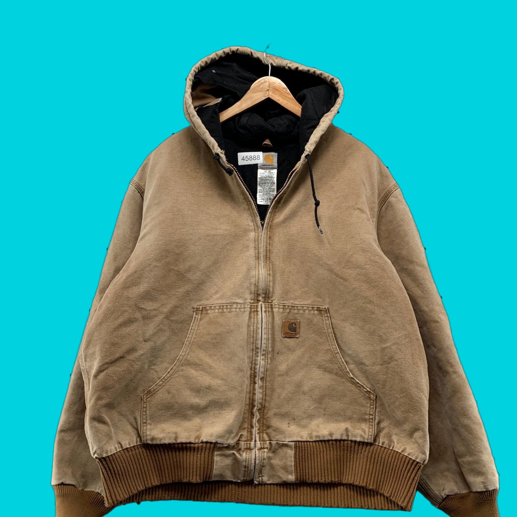 Carhartt VINTAGE Carhartt Jacket Mens XL Brown J130 Distressed Canvas Up Workwear Hooded Size US XL / EU 56 / 4 - 1 Thumbnail