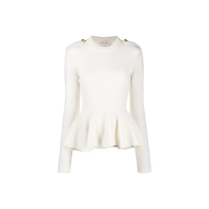 Alexander McQueen Alexander McQueen Beige Long Sleeve Sweater 0079 Size S / US 4 / IT 40 - 1 Thumbnail