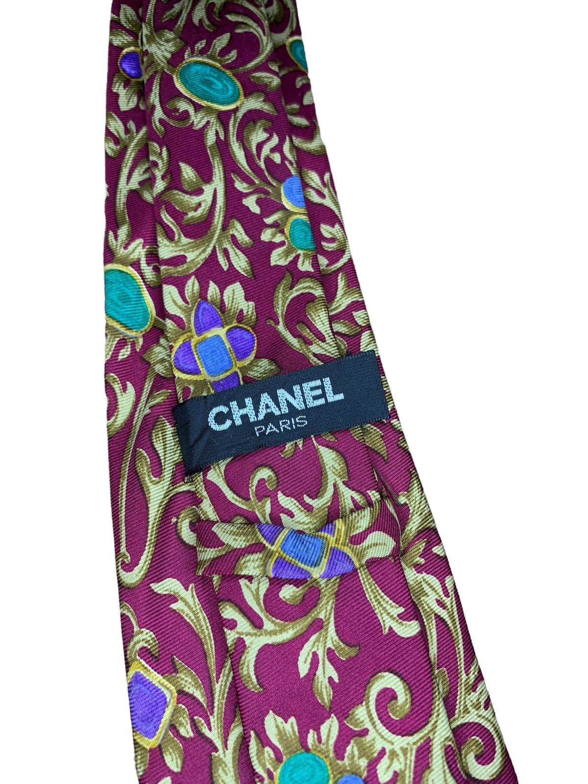 Chanel Chanel floral maroon silk neck tke Size ONE SIZE - 7 Thumbnail