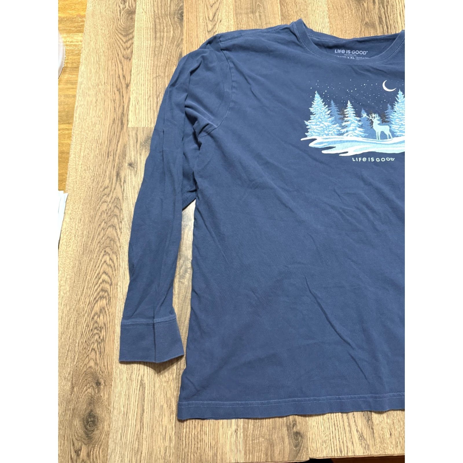 Life is Good VINTAGE Life is Good Shirt Mens XXL Blue White Green Pine Trees Deer Long Sleeve Size US XXL / EU 58 / 5 - 3 Thumbnail