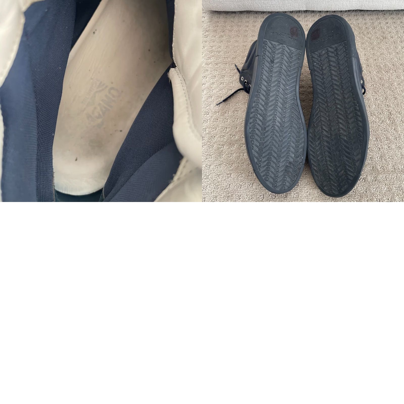 Salvatore Ferragamo Salvatore Ferragamo Stephen 2 High Top Sneaker Men 11.5 Navy Leather 34388 Size US L / EU 52-54 / 3 - 11 Thumbnail