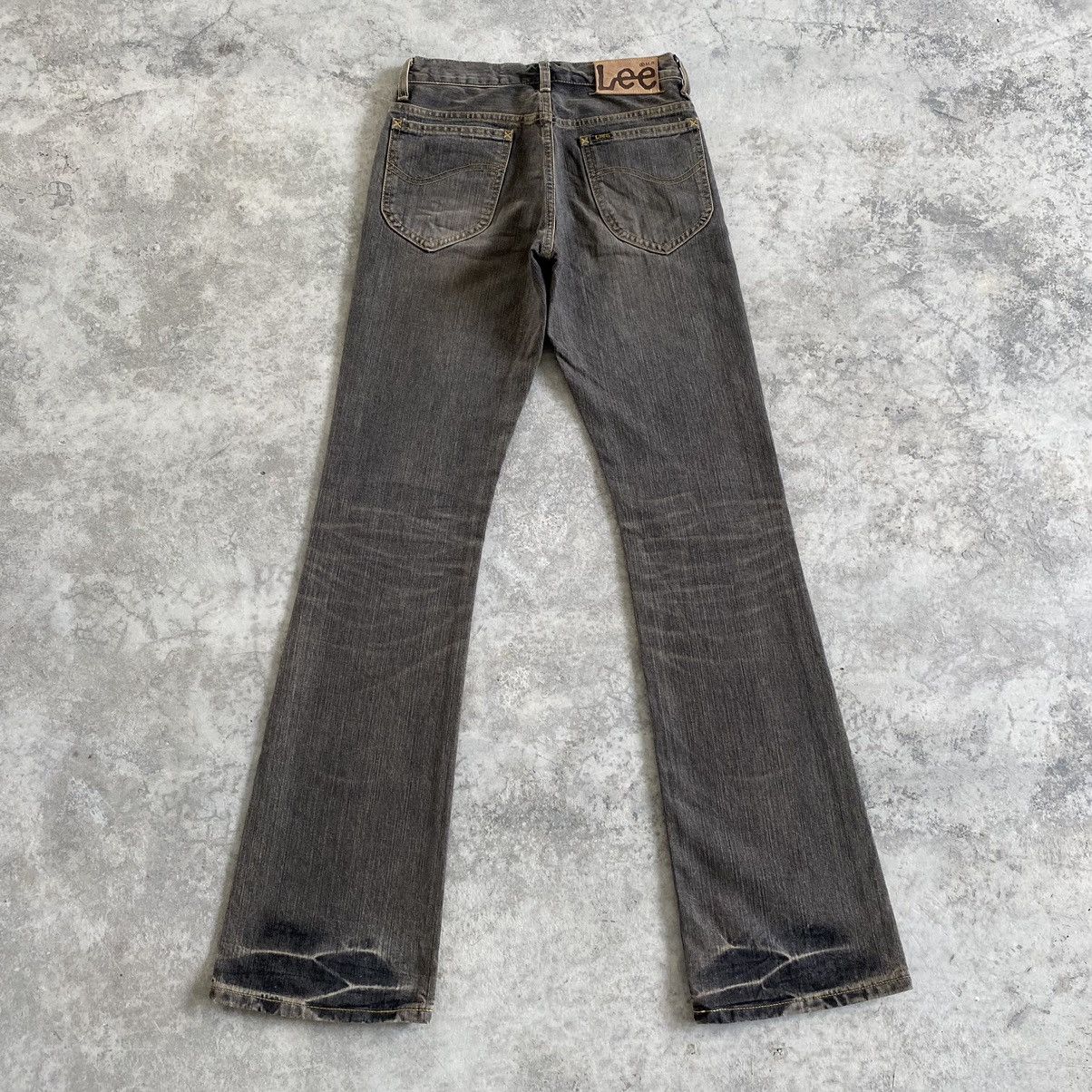 Vintage Vintage Lee Mud Washed Bootcut Flared Denim Jeans Size US 27 - 2 Thumbnail