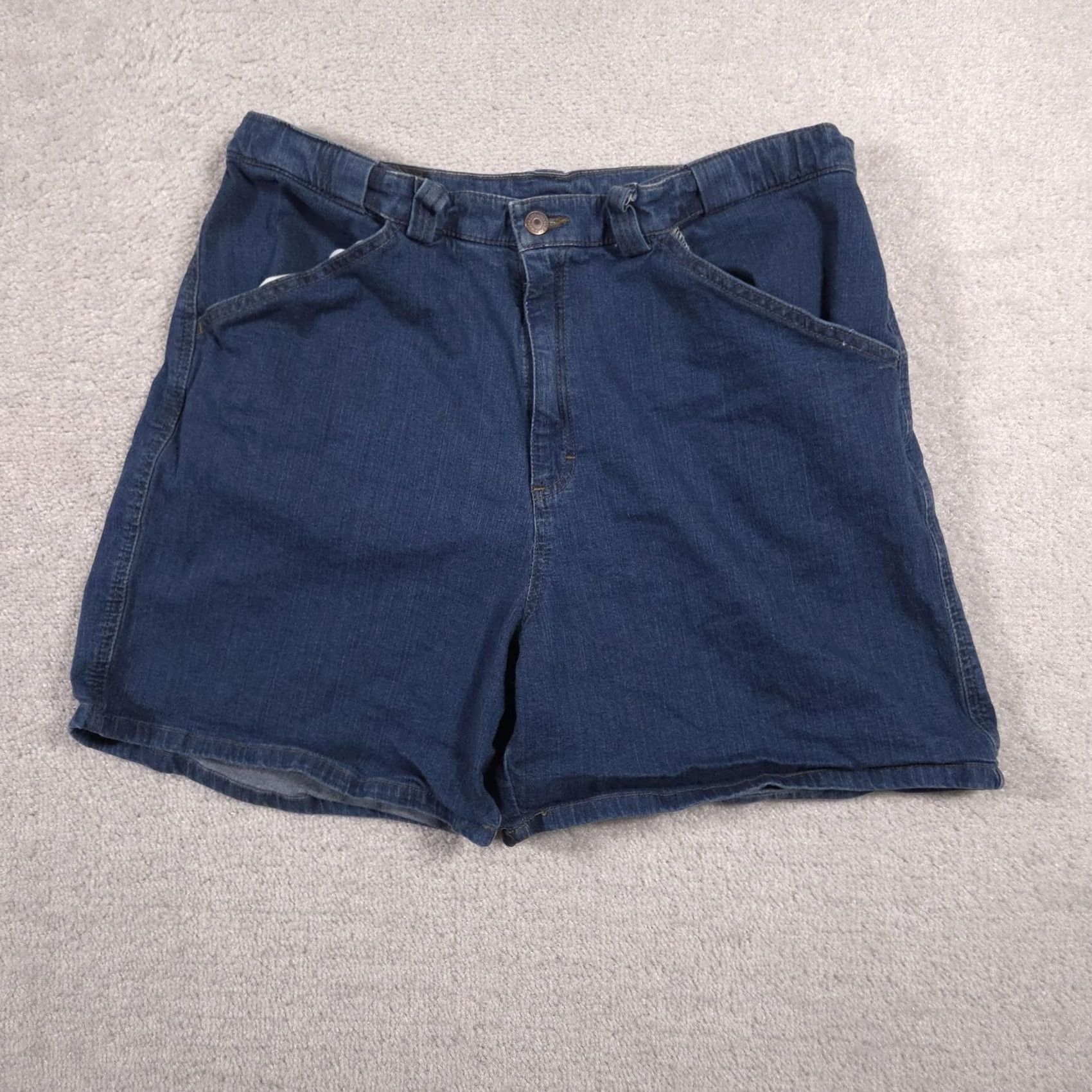 Lee Lee Denim Shorts Womens 16P Petite Blue Mom High Rise Relaxed Fit Casual Jean Size 38" / US 16 / IT 52 - 2 Thumbnail