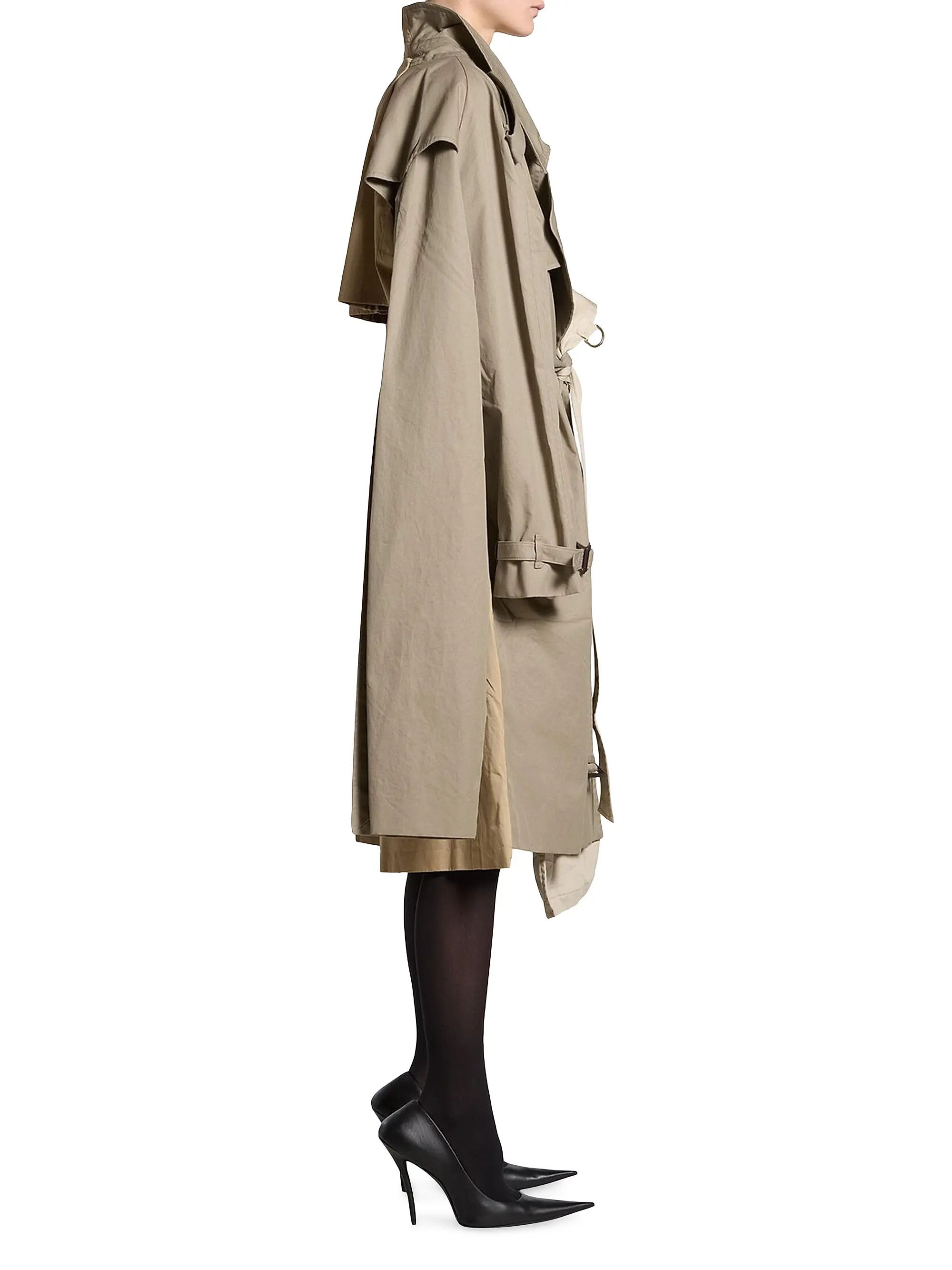 Balenciaga o1tr1nto0825 Double Sleeve Trench Coat in Dark Beige Size XL / US 12-14 / IT 48-50 - 5 Thumbnail